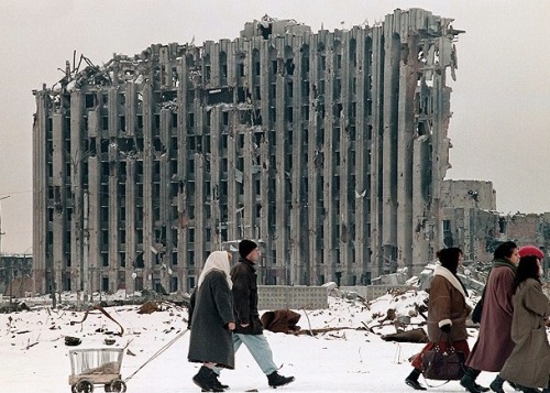 Chechnya's Destroyed Presidential Palace in Grozny.